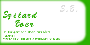 szilard boer business card